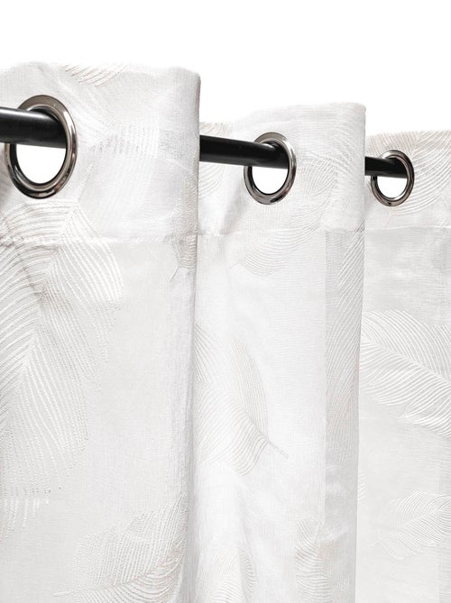 Rideau Voilage imprimé Feuilles - prêt à Poser. - Kiabi