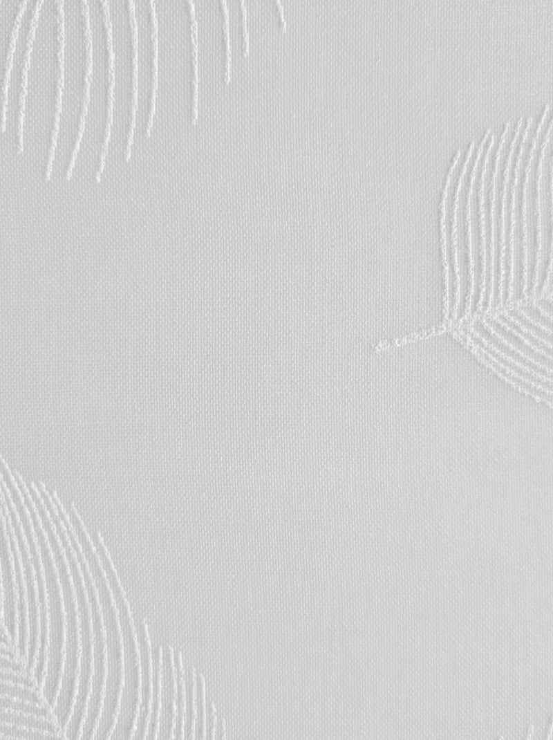 Rideau Voilage imprimé Feuilles - prêt à Poser. Blanc - Kiabi