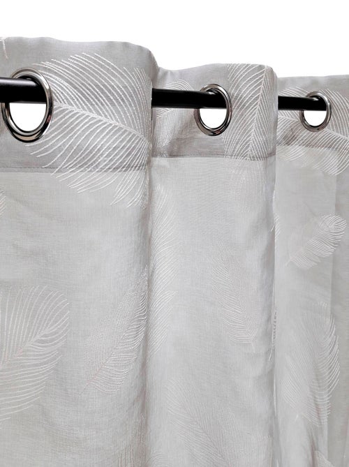 Rideau Voilage imprimé Feuilles - prêt à Poser. - Kiabi