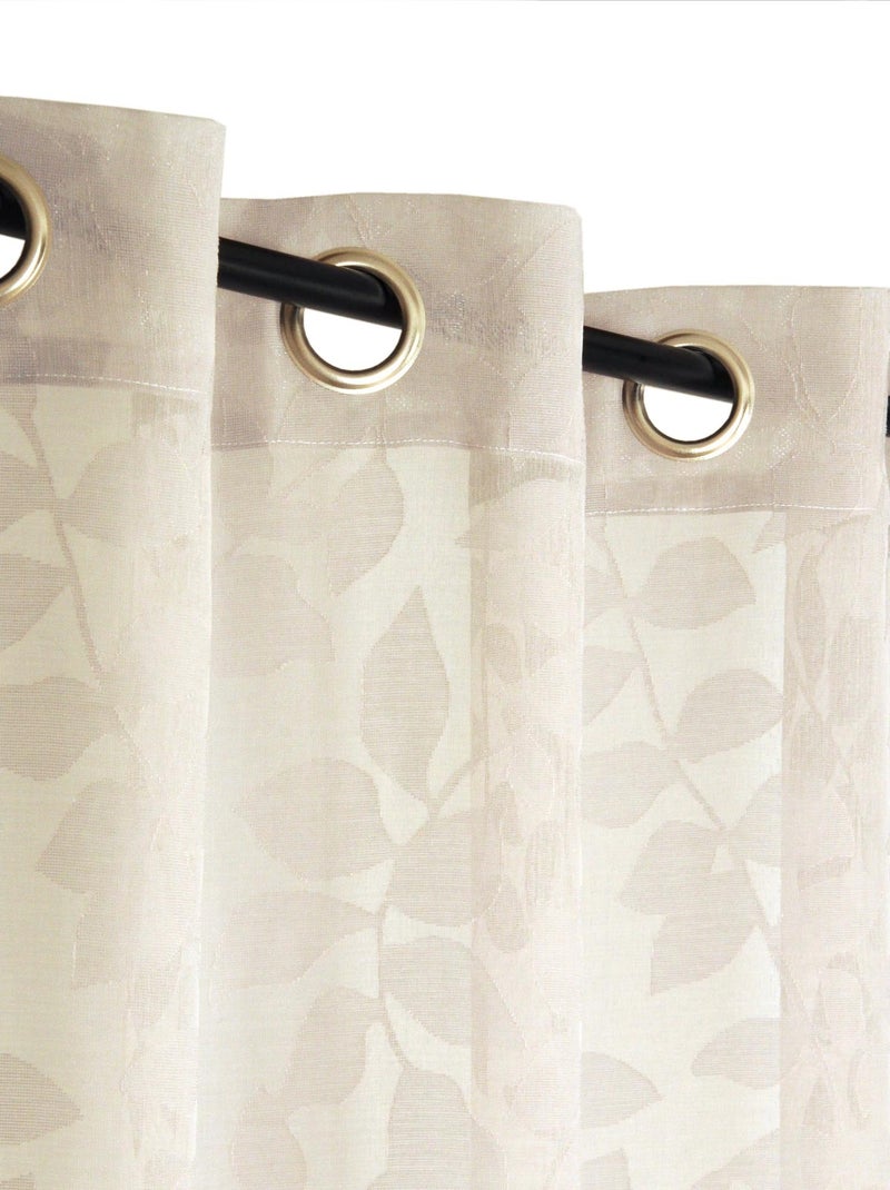 Rideau Voilage Imprimé feuilles - prêt à poser. Multicolore - Kiabi