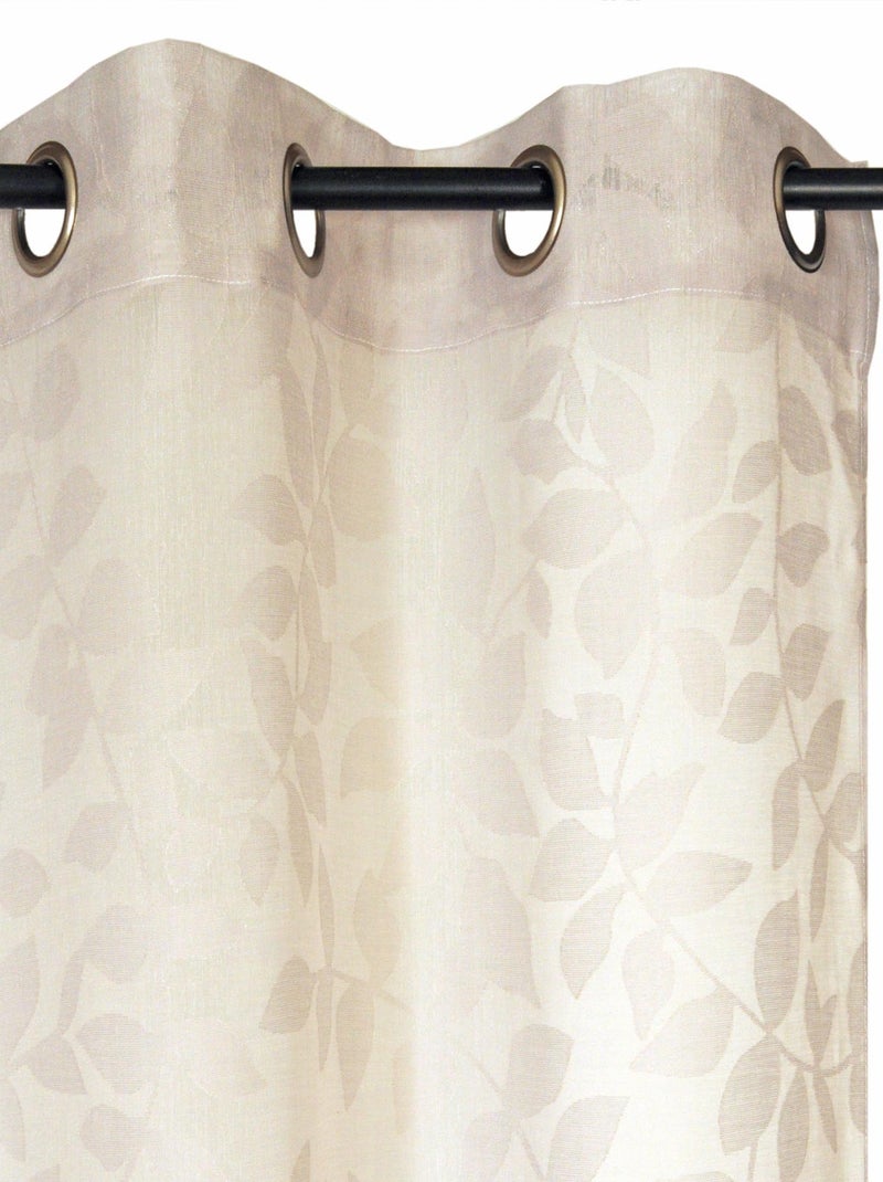 Rideau Voilage Imprimé feuilles - prêt à poser. Multicolore - Kiabi