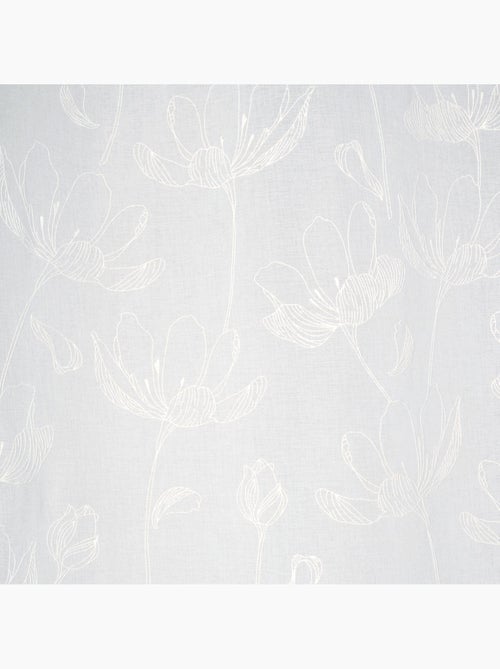 Rideau voilage imprimé floral à œillets 140x240cm prêt a poser, Blanc - Kiabi