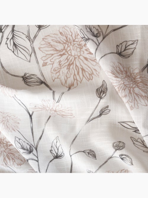 Rideau Voilage Imprimé floral, à œillets 140x240cm prêt à Poser, Blanc - Kiabi Rideau Voilage Imprimé floral, à œillets 140x240cm prêt à Poser, Blanc - Kiabi