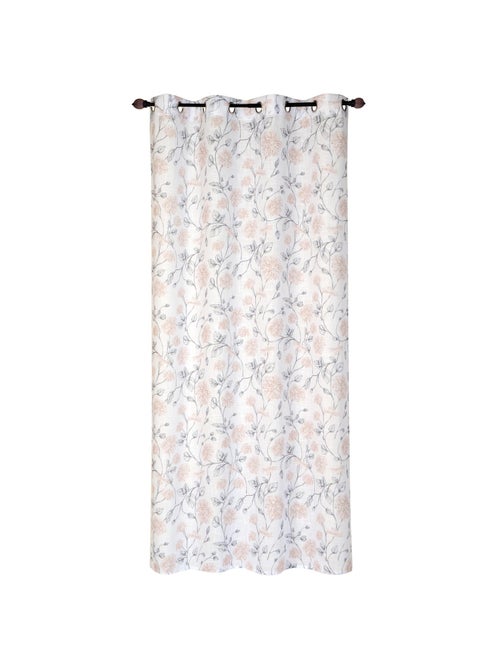 Rideau Voilage Imprimé floral, à œillets 140x240cm prêt à Poser, Blanc - Kiabi Rideau Voilage Imprimé floral, à œillets 140x240cm prêt à Poser, Blanc - Kiabi