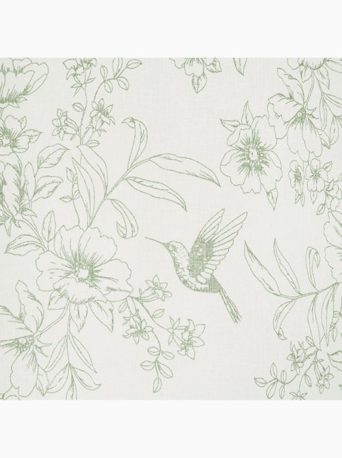 Rideau voilage imprimé floral, à œillets 140x240cm prêt à poser, vert kaki - Kiabi Rideau voilage imprimé floral, à œillets 140x240cm prêt à poser, vert kaki - Kiabi