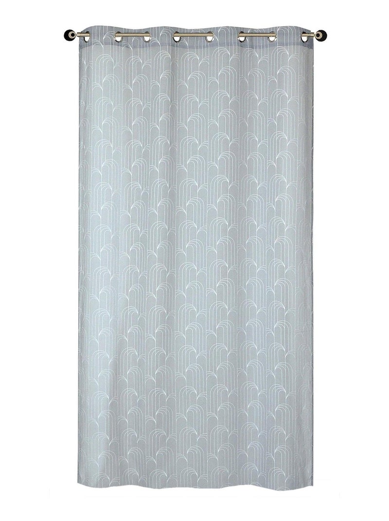 Rideau Voilage Imprimé géométrique Gomme - prêt à poser - Dylrev Gris Argenté - Kiabi