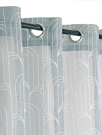 Rideau Voilage Imprimé géométrique Gomme - prêt à poser.