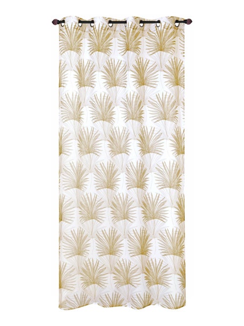 Rideau Voilage Imprimé motif palme - Prêt à Poser. - Kiabi