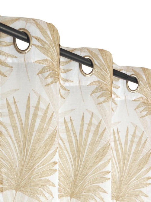 Rideau Voilage Imprimé motif palme - Prêt à Poser. - Kiabi