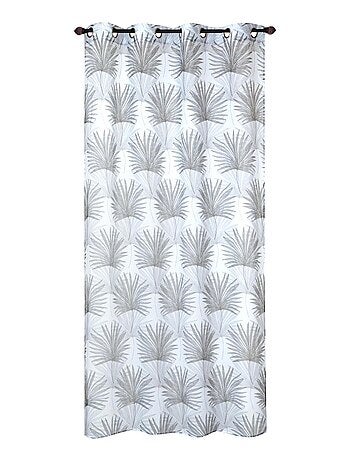 Rideau Voilage Imprimé motif palme - Prêt à Poser.