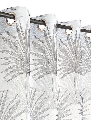 Rideau Voilage Imprimé motif palme - Prêt à Poser.