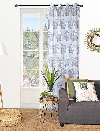Rideau Voilage Imprimé motif palme - Prêt à Poser.