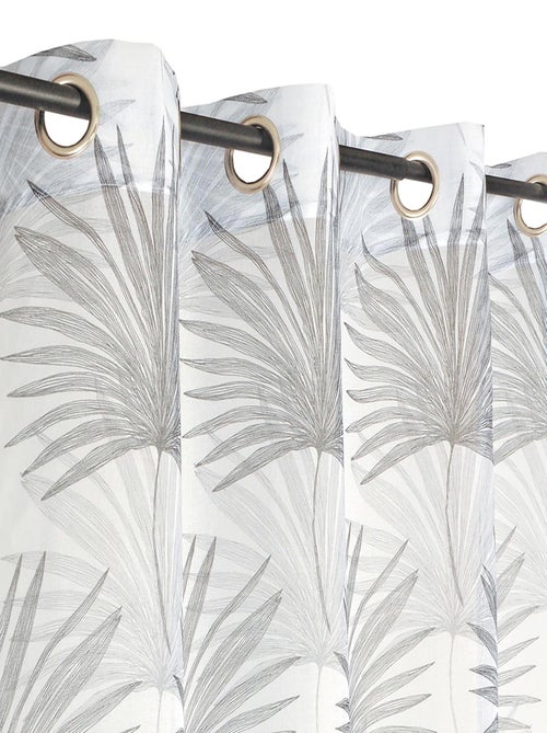 Rideau Voilage Imprimé motif palme - Prêt à Poser. - Kiabi