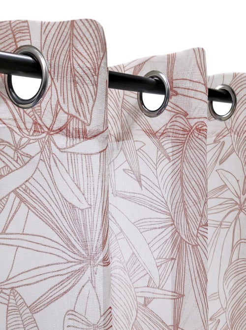 Rideau Voilage imprimé palme bicolore - prêt à poser. - Kiabi