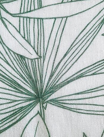 Rideau Voilage imprimé palme bicolore - prêt à poser.