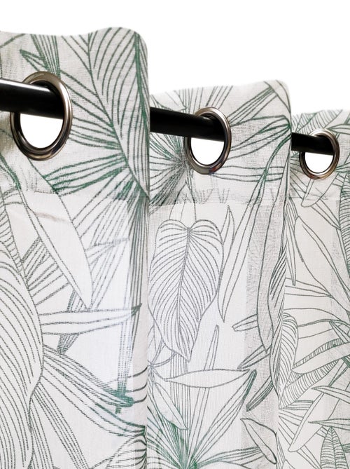 Rideau Voilage imprimé palme bicolore - prêt à poser. - Kiabi