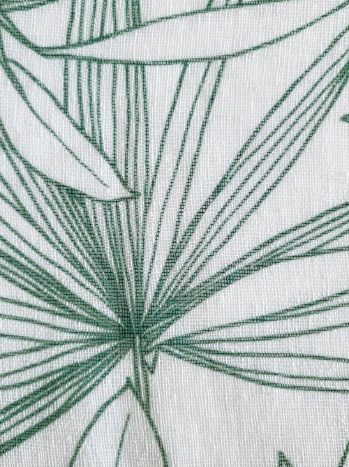 Rideau Voilage imprimé palme bicolore - prêt à poser. - Kiabi