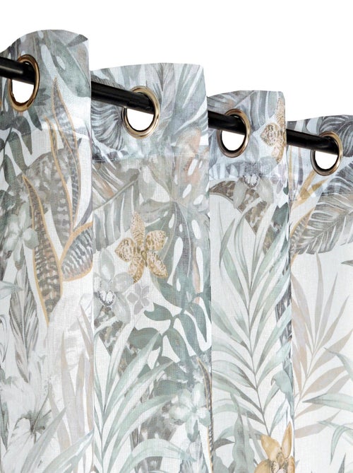 Rideau Voilage Imprimé Tropical - prêt à Poser. - Kiabi