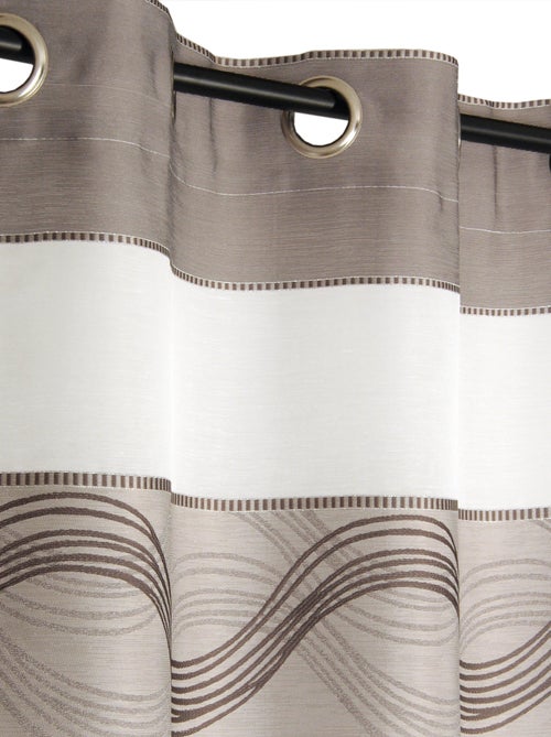 Rideau Voilage Jacquard Bandes Horizontales Fil Lurex - prêt à poser. - Kiabi