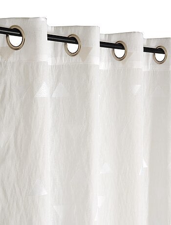 Rideau Voilage Jacquard Fils coupés triangle.