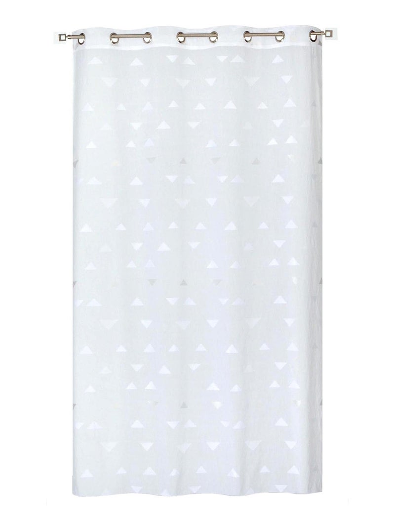 Rideau Voilage Jacquard Fils coupés triangle. Blanc - Kiabi