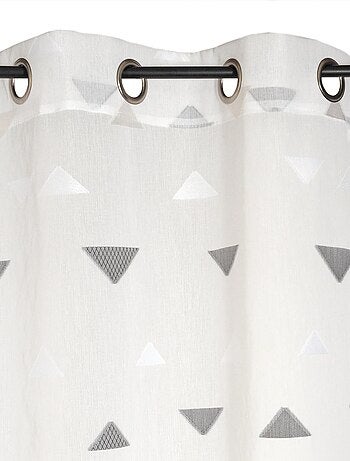 Rideau Voilage Jacquard Fils coupés triangle.