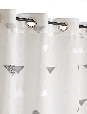 Rideau Voilage Jacquard Fils coupés triangle.