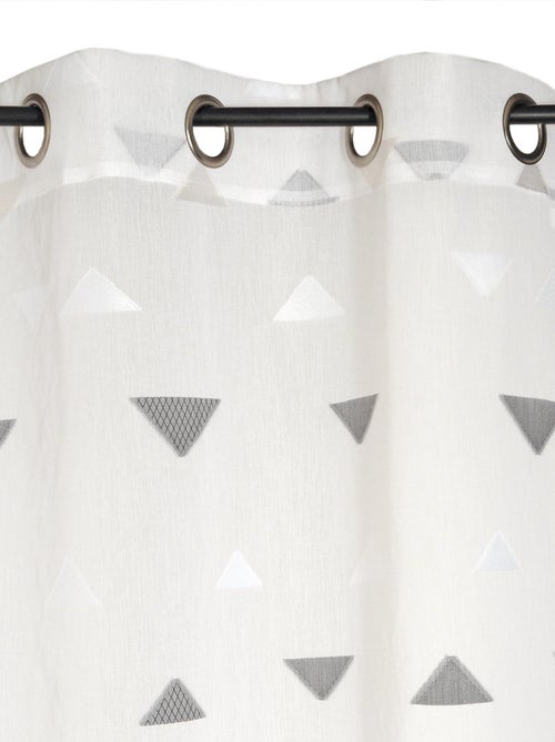 Rideau Voilage Jacquard Fils coupés triangle. - Kiabi