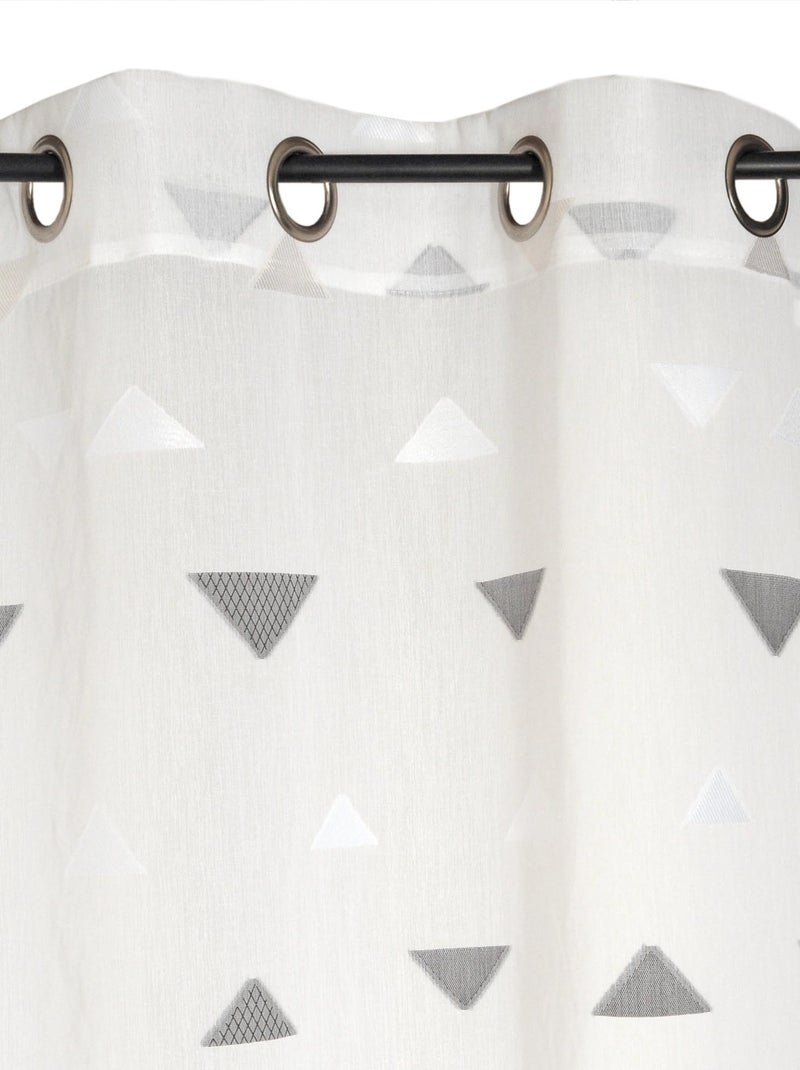 Rideau Voilage Jacquard Fils coupés triangle. Gris - Kiabi