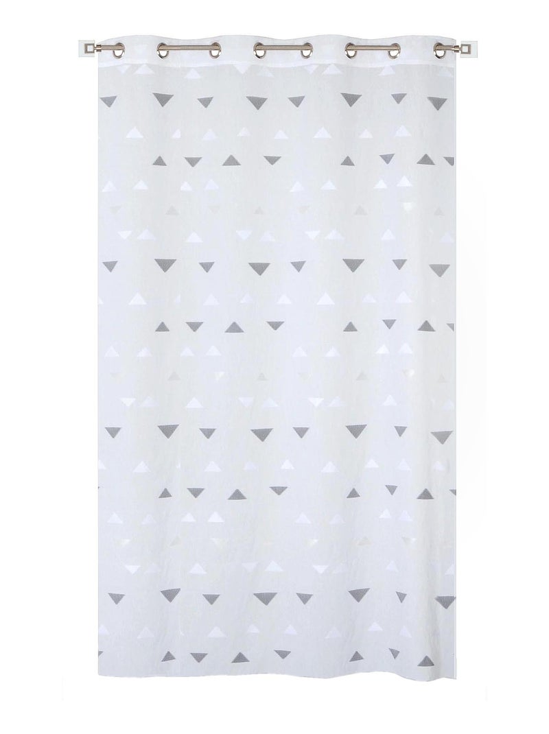 Rideau Voilage Jacquard Fils coupés triangle. Gris - Kiabi