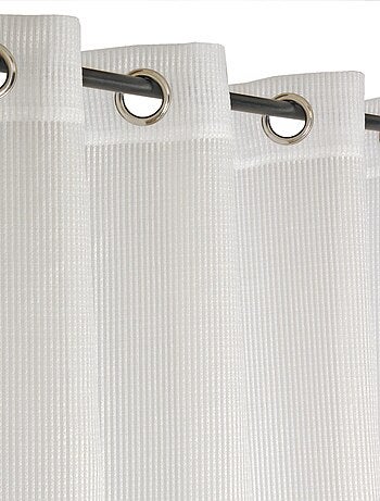 Rideau Voilage Organza Jacquards à Rayures Verticales.