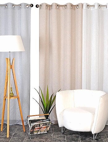 Rideau Voilage Organza Jacquards à Rayures Verticales.