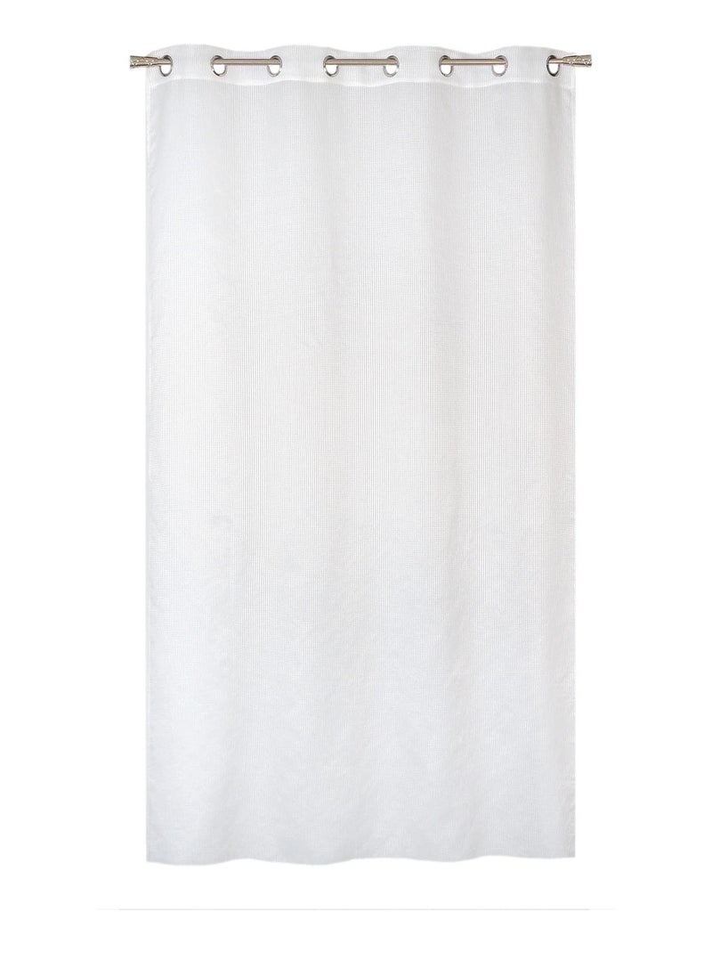 Rideau Voilage Organza Jacquards à Rayures Verticales. Beige - Kiabi