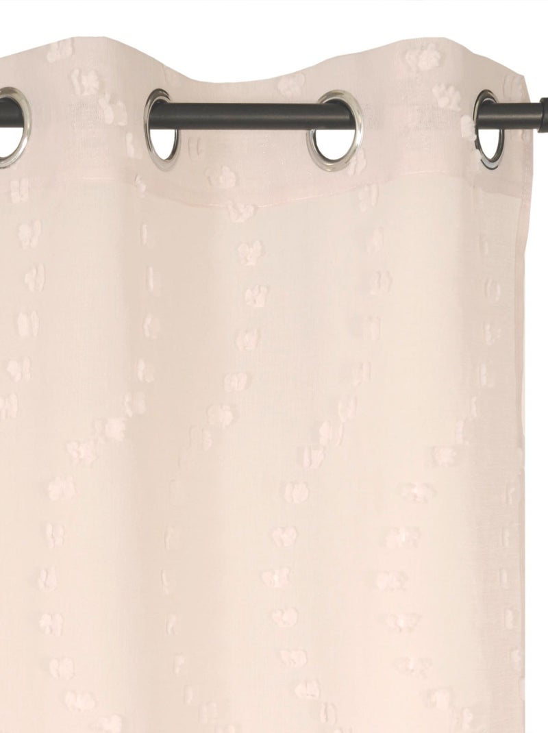 Rideau Voilage petits nœuds - prêt à poser - Dylrev Rose - Kiabi