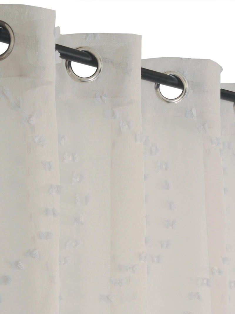 Rideau Voilage petits nœuds - prêt à poser. Gris Argenté - Kiabi