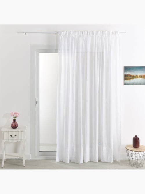 Rideau voilage poly-lin bas plombé - Kiabi