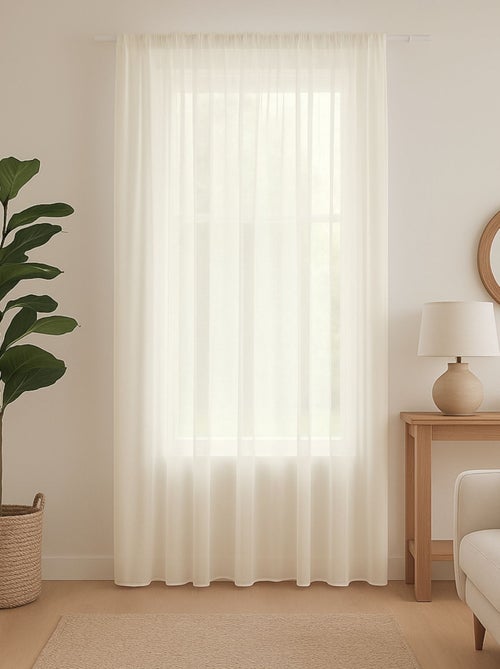 Rideau voilage poly-lin bas plombé - Kiabi