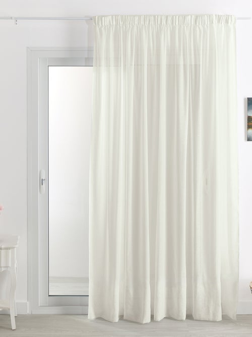 Rideau voilage poly-lin bas plombé - Kiabi