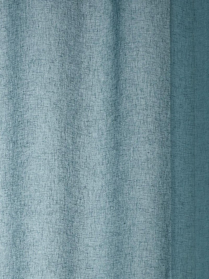 Rideau Voilage poly-lin galon fronceur Bleu - Kiabi