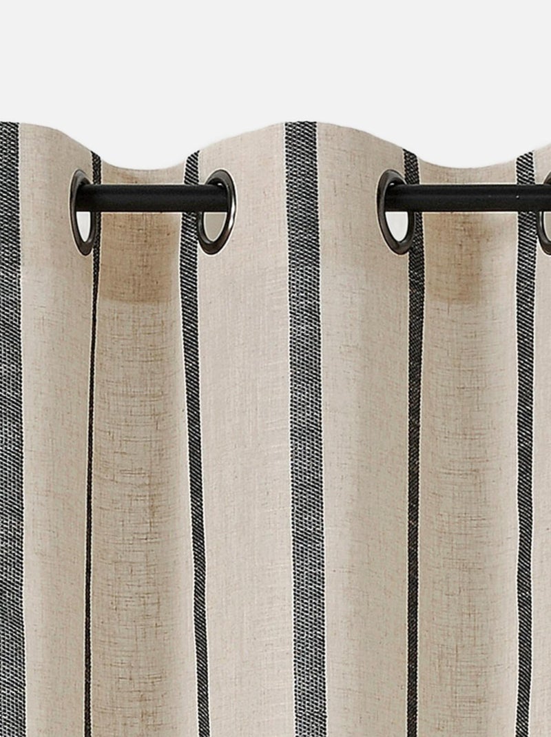 Rideau Voilage rayé poly-lin Ecru - Kiabi