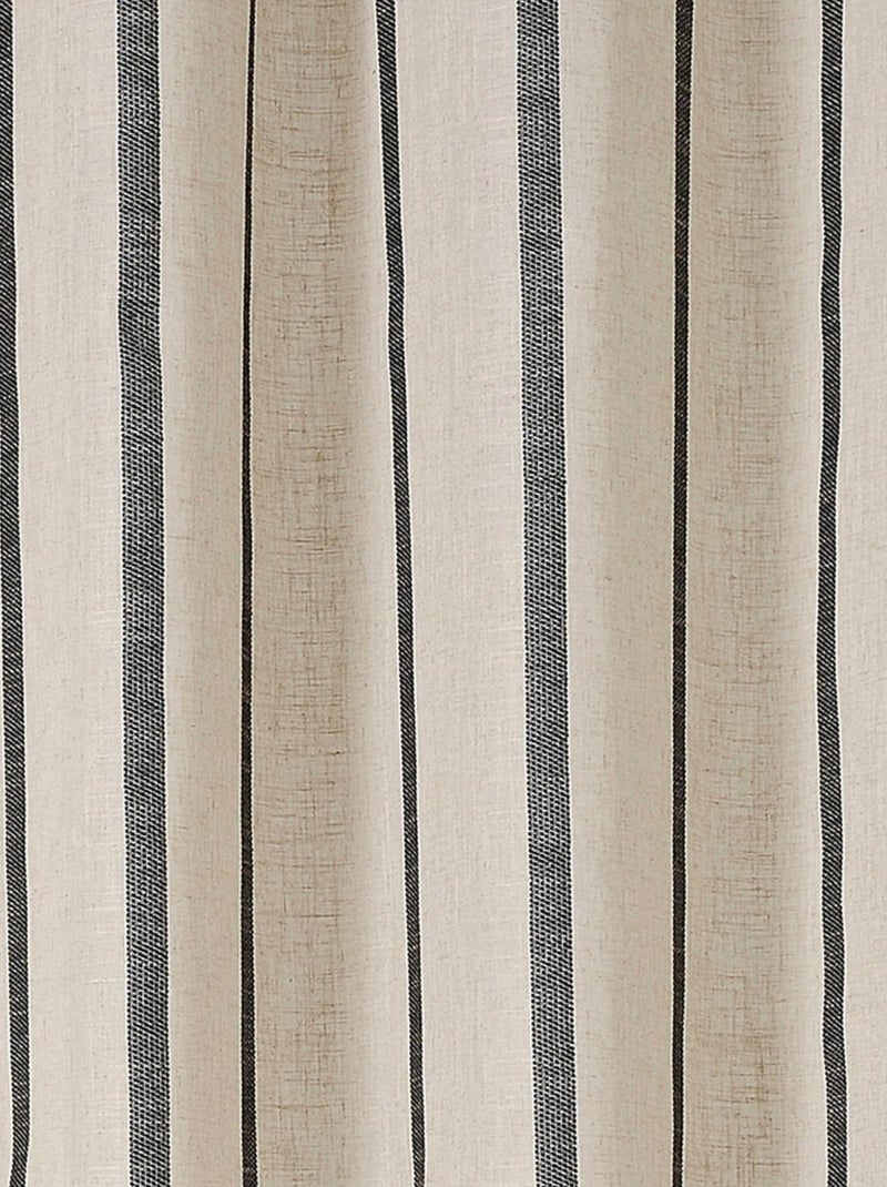 Rideau Voilage rayé poly-lin Ecru - Kiabi