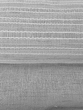 Rideau Voilage rayures ajourées en haut - prêt à poser.