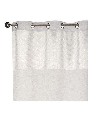 Rideau Voilage rayures ajourées en haut - prêt à poser.