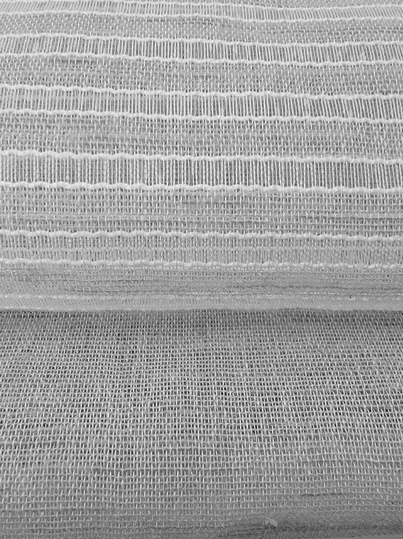 Rideau Voilage rayures ajourées en haut - prêt à poser. Gris Argenté - Kiabi