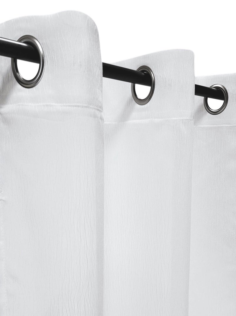 Rideau Voilage reliefé - prêt à poser. Blanc - Kiabi