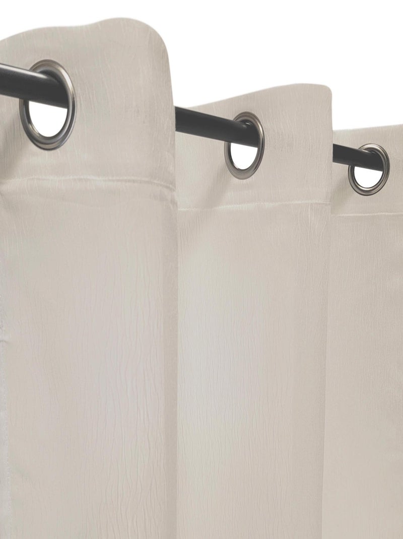 Rideau Voilage reliefé - prêt à poser. Marron - Kiabi