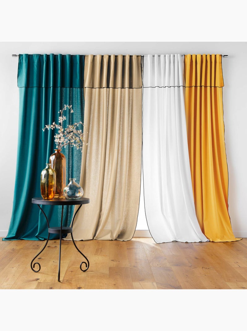 Rideau voilage surfilé passants cachés Beige Maison