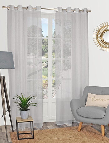 Rideau Voilage Uni à œillets - prêt à poser.