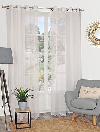 Rideau Voilage Uni à œillets - prêt à poser.