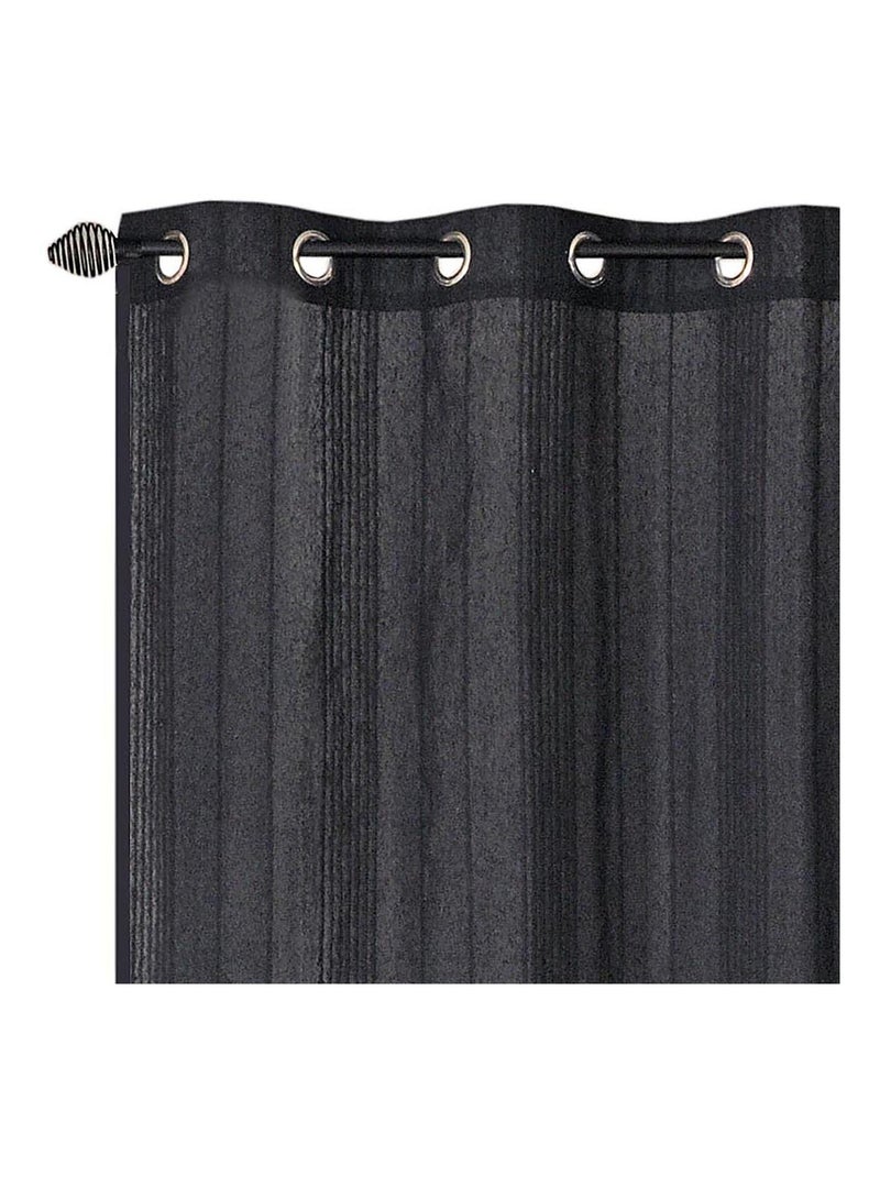 Rideau voilage uni, prêt à poser. gris anthracite - Kiabi